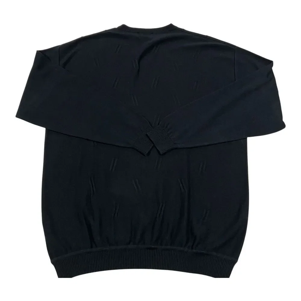 St Croix Knits HIP-HOP textured Vintage 90s Sweater Men's‎ Size XL Navy Blue